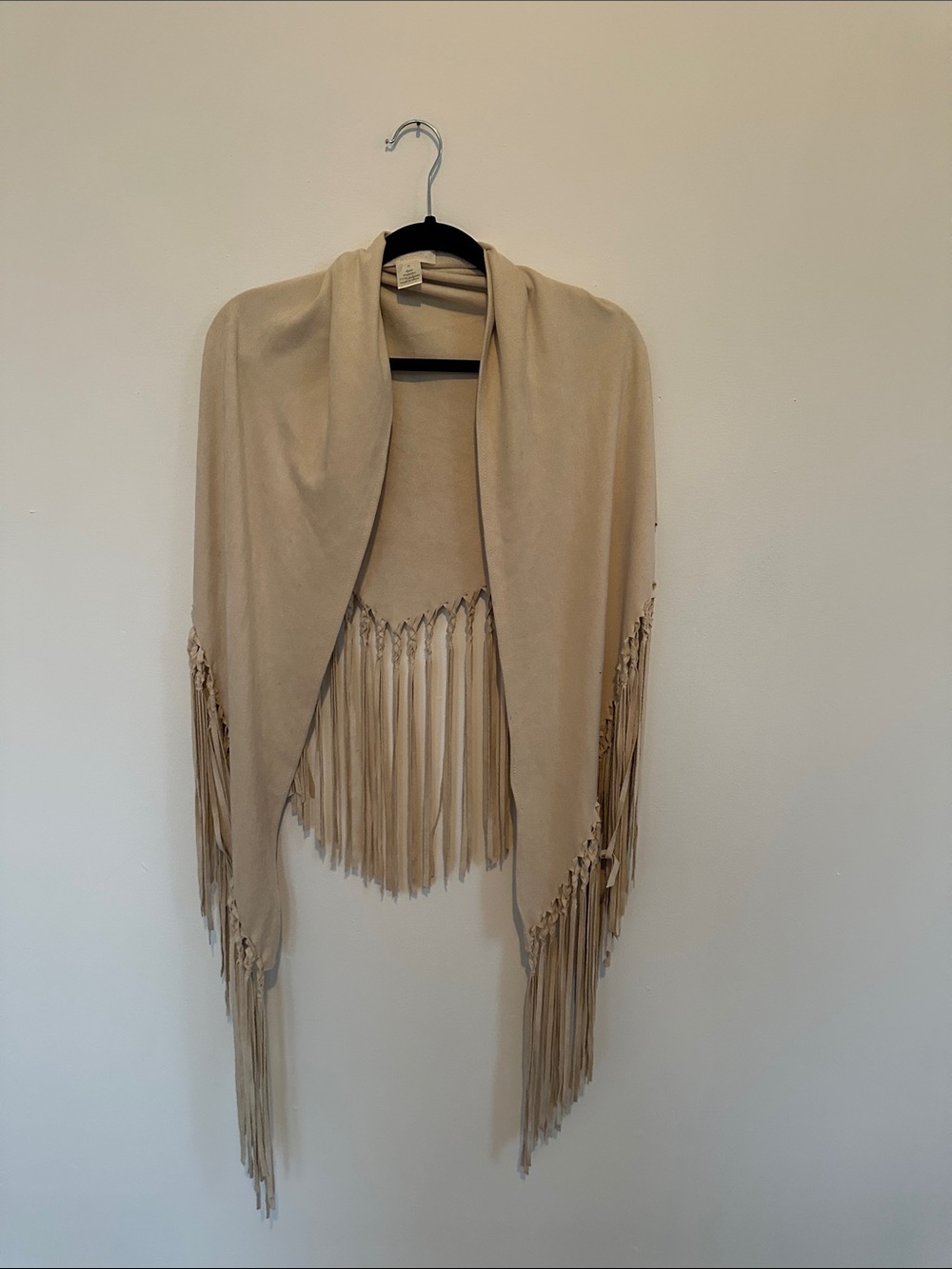 Francesca's Collections Beige Fringe Shawl